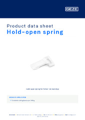 Hold-open spring Product data sheet EN