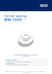 WM 1005  * Termék adatlap HU