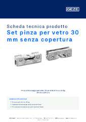Set pinza per vetro 30 mm senza copertura Scheda tecnica prodotto IT