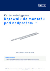 Kątownik do montażu pod nadprożem  * Karta katalogowa PL