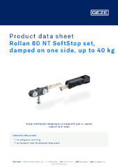 Rollan 80 NT SoftStop set, damped on one side, up to 40 kg Product data sheet EN