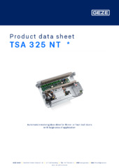 TSA 325 NT  * Product data sheet EN