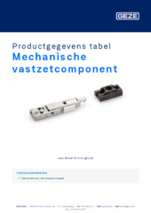 Mechanische vastzetcomponent Productgegevens tabel NL