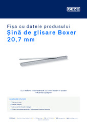 Șină de glisare Boxer 20,7 mm Fișa cu datele produsului RO