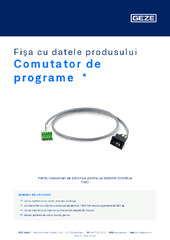 Comutator de programe  * Fișa cu datele produsului RO