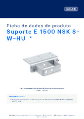Suporte E 1500 NSK S-W-HU  * Ficha de dados de produto PT