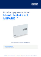 Identiteitskaart MIFARE  * Productgegevens tabel NL
