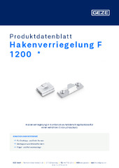 Hakenverriegelung F 1200  * Produktdatenblatt DE