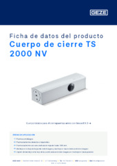 Cuerpo de cierre TS 2000 NV Ficha de datos del producto ES