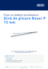 Șină de glisare Boxer P 12 mm Fișa cu datele produsului RO