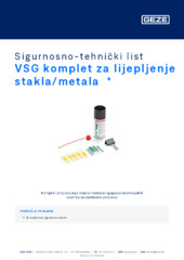 VSG komplet za lijepljenje stakla/metala  * Sigurnosno-tehnički list HR