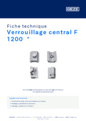 Verrouillage central F 1200  * Fiche technique FR