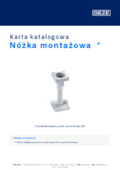 Nóżka montażowa  * Karta katalogowa PL