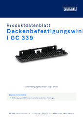 Deckenbefestigungswinkel GC 339 Produktdatenblatt DE
