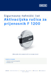 Aktivacijska ručica za prijenosnik F 1200 Sigurnosno-tehnički list HR