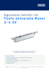 Tijelo zatvarača Boxer 2-4 2V Sigurnosno-tehnički list HR