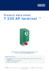 T 320 AP terminal  * Product data sheet EN