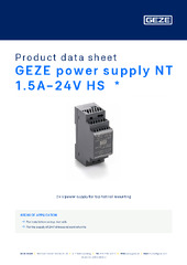GEZE power supply NT 1.5A-24V HS  * Product data sheet EN