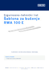 Šablona za bušenje RWA 100 E Sigurnosno-tehnički list HR