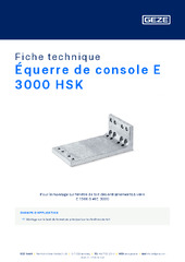 Équerre de console E 3000 HSK Fiche technique FR