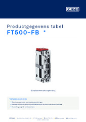 FT500-FB  * Productgegevens tabel NL