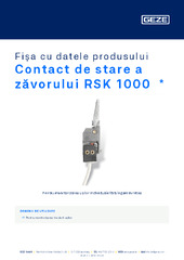 Contact de stare a zăvorului RSK 1000  * Fișa cu datele produsului RO