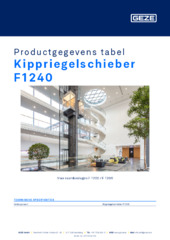 Kippriegelschieber F1240 Productgegevens tabel NL