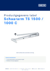 Schaararm TS 1500 / 1000 C Productgegevens tabel NL