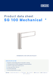 SG 100 Mechanical  * Product data sheet EN