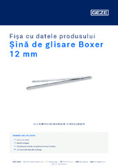 Șină de glisare Boxer 12 mm Fișa cu datele produsului RO