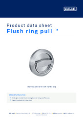 Flush ring pull  * Product data sheet EN