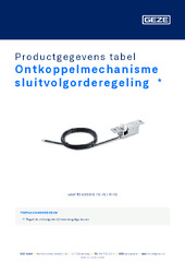 Ontkoppelmechanisme sluitvolgorderegeling  * Productgegevens tabel NL