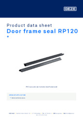 Door frame seal RP120  * Product data sheet EN