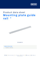 Mounting plate guide rail  * Product data sheet EN