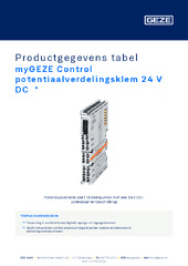 myGEZE Control potentiaalverdelingsklem 24 V DC  * Productgegevens tabel NL