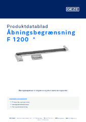 Åbningsbegrænsning F 1200  * Produktdatablad DA