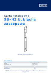 SB-HZ U, blacha zaczepowa Karta katalogowa PL
