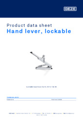 Hand lever, lockable Product data sheet EN