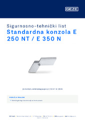 Standardna konzola E 250 NT / E 350 N Sigurnosno-tehnički list HR