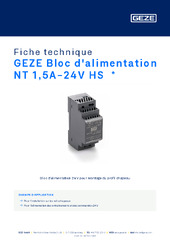 GEZE Bloc d'alimentation NT 1,5A-24V HS  * Fiche technique FR