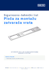 Ploča za montažu zatvarača vrata Sigurnosno-tehnički list HR