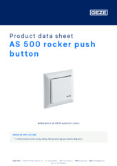 AS 500 rocker push button Product data sheet EN