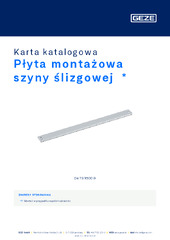 Płyta montażowa szyny ślizgowej  * Karta katalogowa PL