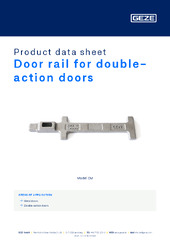 Door rail for double-action doors Product data sheet EN