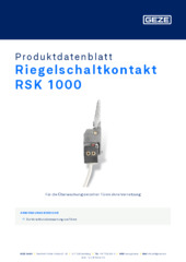 Riegelschaltkontakt RSK 1000 Produktdatenblatt DE