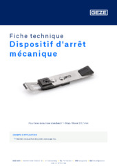 Dispositif d'arrêt mécanique Fiche technique FR