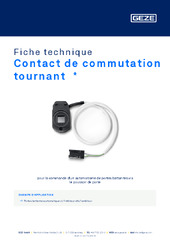 Contact de commutation tournant  * Fiche technique FR