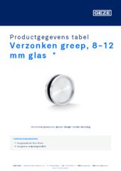 Verzonken greep, 8-12 mm glas  * Productgegevens tabel NL