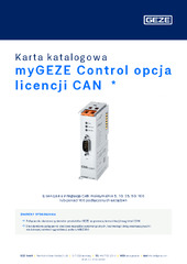 myGEZE Control opcja licencji CAN  * Karta katalogowa PL