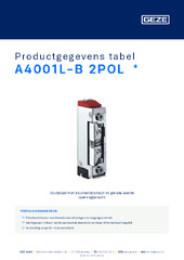 A4001L-B 2POL  * Productgegevens tabel NL